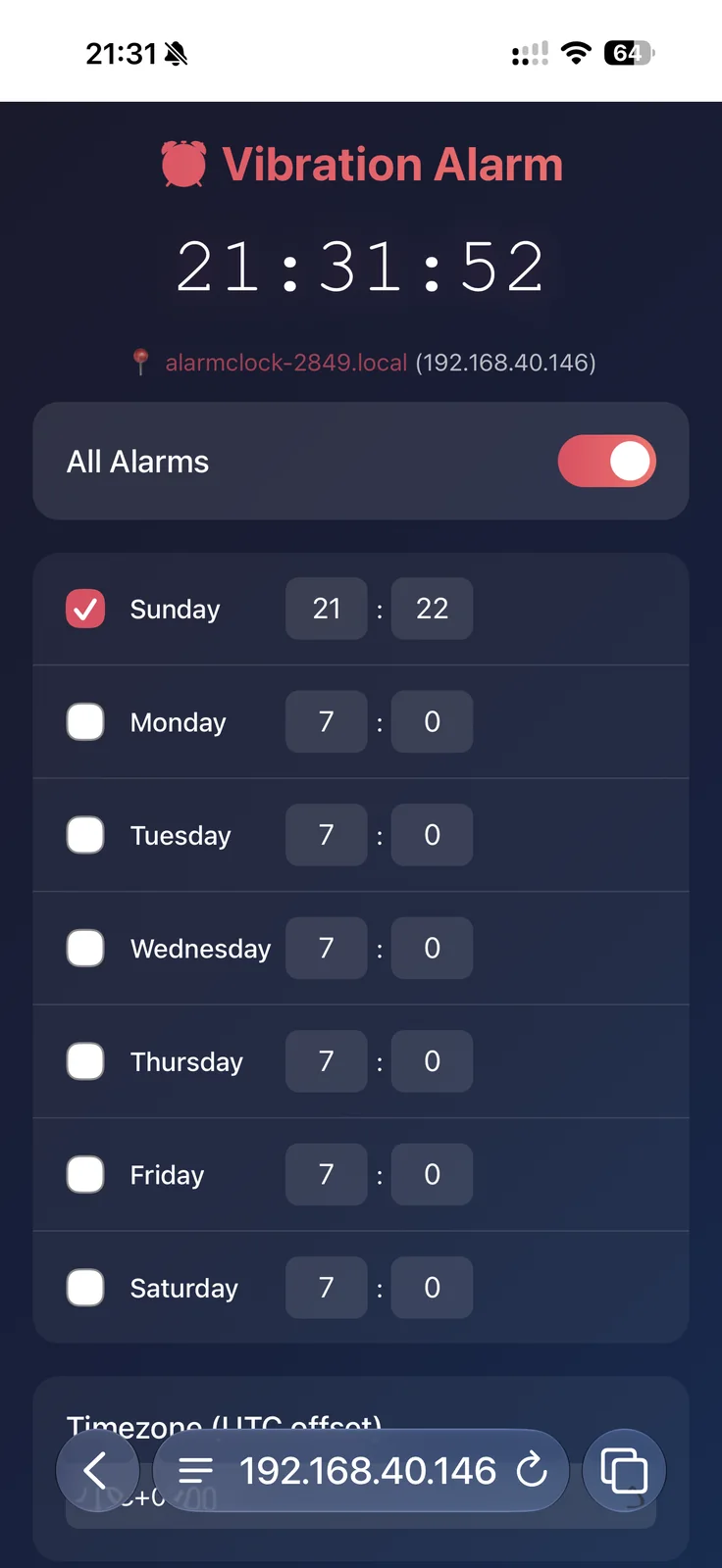 App UI Schedule